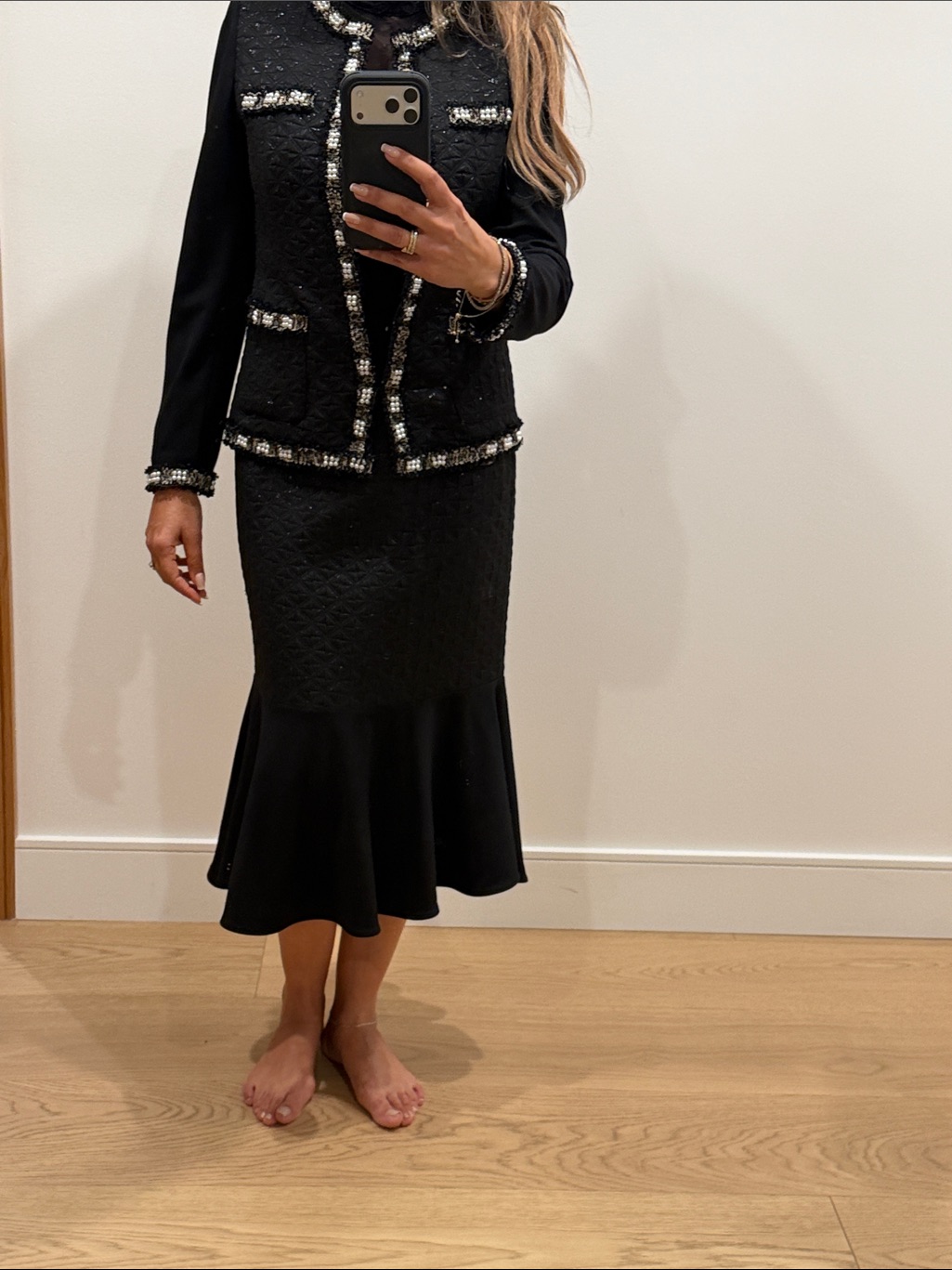 Elegant Black Mermaid Hem Skirt